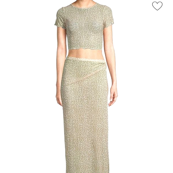 Nwt Printed Mesh Cover-Up Set KENDALL + KYLIE, sz Lg, nude leopard print - Picture 17 of 17